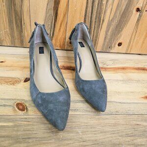 G.I.L.I. Dorena Tassels Suede Pointed Toe Kitten Heels - Gray Size 11